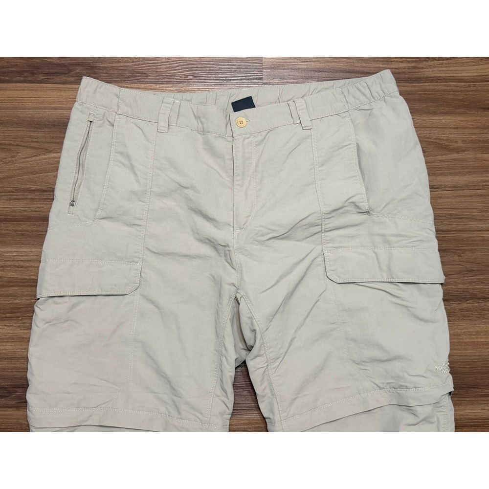 The North Face Paramount Convertible Cargo Pants Tan Hiking Zip Off Sz 2XL - Picture 9 of 14
